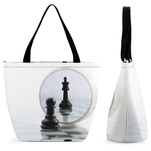 Sac de shopping échecs noirs femme volumineux pour ne plus manquer d'espace en voyage