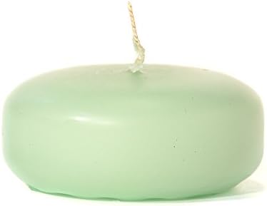 Pack of 10, 3" x 1.25" Small Disk Floating Candles Mint Green for Weddings, Home & Event Decoration, Relaxation, Made in US