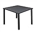 36 in. Square Grey Table & Black Post Legs