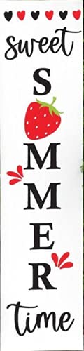 Metal Sign Strawberry Summer Vertical Porch Strawberry Porch Sign Summer Vertical Porch Sign Street Sign Outdoor Antique Large Home Decoration Vertical Home Sign Wall Decoration 16x6inch