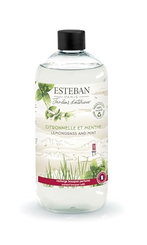 Esteban - Recharge parfumée pour bouquet 500 ml - citronnelle et menthe - 500 ml