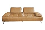 KAWOLA Schlafsofa WIOLO - Daybed Leder Cognac | Couch Bett Sofa mit Schlaffunktion - 240x110 cm