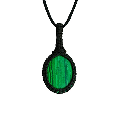 Image of REMEDYWALA Gemstone Macrame Pendant for Reiki & Crystal Healing, Natural Stone