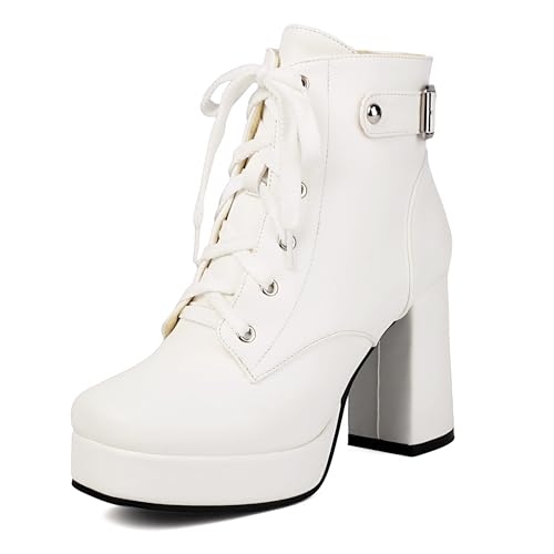 Bottines à talon bloc et plateforme pour femme avec bout carré du 35 au 45