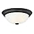 DESIGNERS FOUNTAIN 2-Light Flush Mount Ceiling Light, 11 Inch Lighting Fixture for Kitchen, Bedroom, Bathroom, and Hallway, Matte Black with Etched Glass, 1257S-MB-W