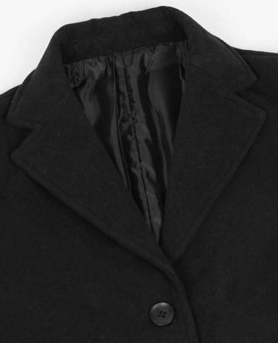 ThCreasa Mens Wool Blend Trench Coat Single Breasted Notch Lapel Walker Mid-Length Classic Pea Top Coat3