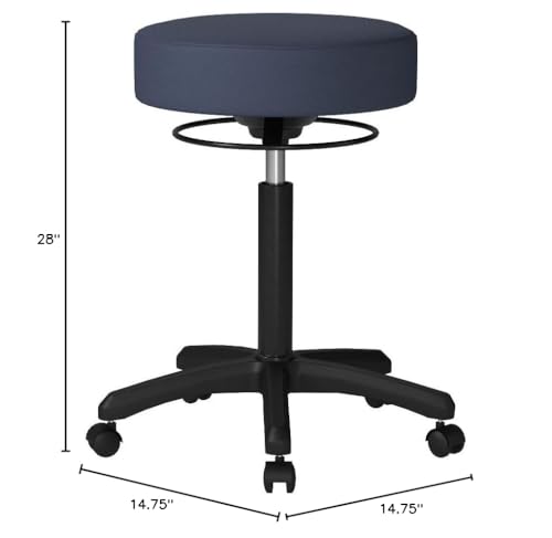 Image of Perch Life Height Adjustable Stool | Medium Bench Height 20.5-28 inch | Imperial Blue Vinyl