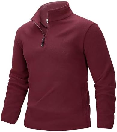 33,000ft Herren Fleecepullover Half-Zip Fleece Pullover mit 2 Taschen | Warm, Microfleece, Leicht, Stretch, Hoher Kragen, Outdoor-Sweatshirt, für Wandern & Freizeit