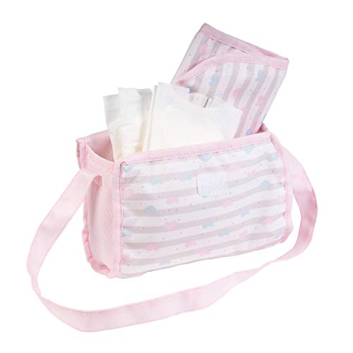 Adora Baby Doll Diaper Bag In Classic Pastel Pink, Diapers Fit 13 Inch