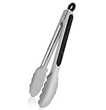 Ossryta Stainless Steel Small Tong for Cooking - Mini 7 Inch Locking Tongs, Heat Resistant to 600°F, Food Grade Kitchen Metal Tong for Food, Salad, Pasta, Steaks, Vegetables - Dishwasher Safe