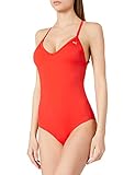 PUMA Damen Puma Dames V-hals Crossback Zwempak One Piece Swimsuit, Rot, M EU