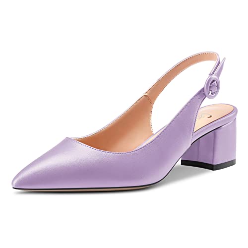 Castamere Women Chunky Block Low Heel Pointed Toe Slingback Pumps Slip-on Classic Dress Office 2.0 Inches Heels2