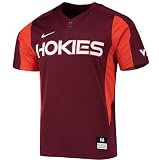 Nike Men's NCAA 2-Button Replica Baseball Jersey (US, Alpha, Large, Regular, Regular, Maroon, Virginia Tech Hokies)