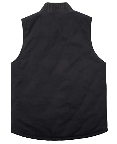 Image of ZENTHACE Mens Quilted Lined Duck Canvas Work Vest,Brass Zip Up
