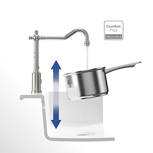 Villeroy & Boch Avia 2.0 bateria kuchenna, wysokociśnieniowa, kran kuchenny z ceramicznym wkładem i zakresem obrotu 360°, energooszczędna bateria zlewozmywakowa, wysokość wylewki 235 mm, masywna stal