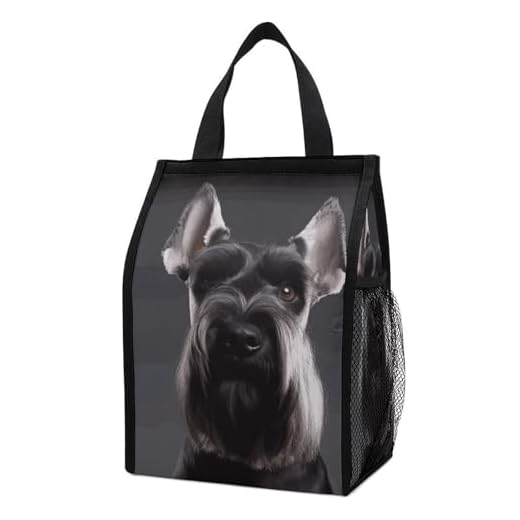 Cute Schnauzer Dog Lunch Bag for Women Men Portable Insulated Lunch Box for Hot And Frozen Food Reusable Leakproof Foldable Lunch Tote for Work,Party And Picnic