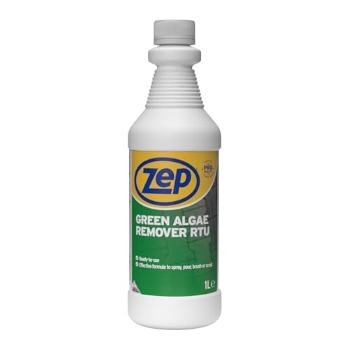 Zep Green Algae Remover Spray 1L - Ready to Use Outdoor Patio & Path Cleaner for Stone, Cement, Glass & Tiles, Algae Cleaner for Hard Surfaces, Spray and Leave Formula