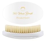 360 Wave Brush, Build Deeper Waves, Soft & Hard Boar Bristle, Curved Design, Black Lavish Essentials Signature (Soft Brush, White)
