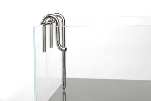 LANDEN 304 Stainless Steel Lily Pipes with Clamps for Rimless Glass Aquarium, Inflow and Outflow Set (Pipe Diameter 16mm)