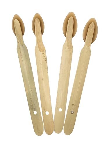 JMIBASIC Caulk Smoothing Tool Set - Corner & Narrow Area Spatula for Precise Sealing - Assorted Size Silicone Sealant Applicator - Premium Rubber Finisher for Grout Application_Wood (Large 2 Small 2)