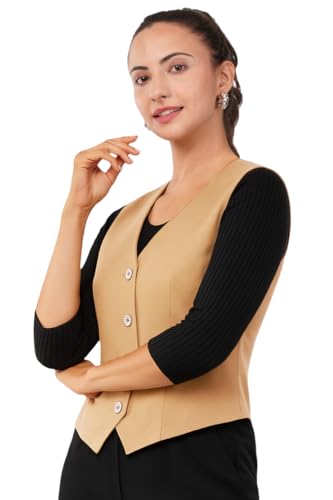 Image of SaintX Women's Waist Coat | Sleeveless | Stylish Executive Wear | Formal Blazer Waistcoat | Office wear