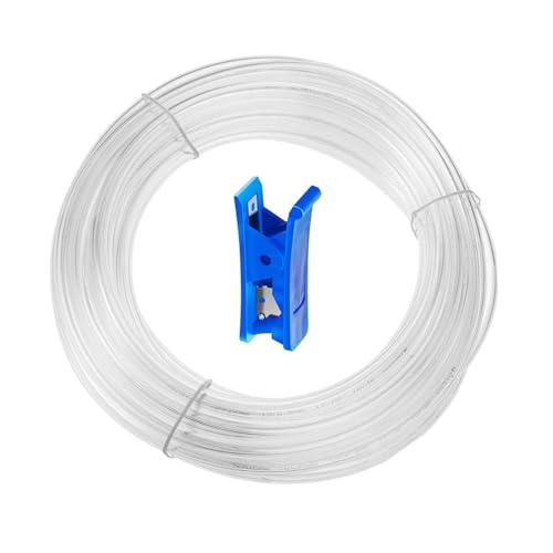 HUAZIZ 12 metros 39.3ft Pneumatic Manguera Aire Poliuretano, Transparent Aire de PU Tubo Manguera, 8 mm(Diámetro Exterior) x 5 mm(Diámetro Interior), 1x Kit de Corte