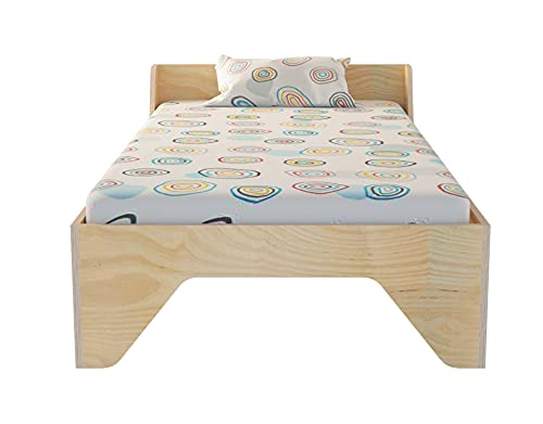 Image of Lycka Classic Single Bed | Full Length for Kids and Adults in Natural Finish | Birch Plywood