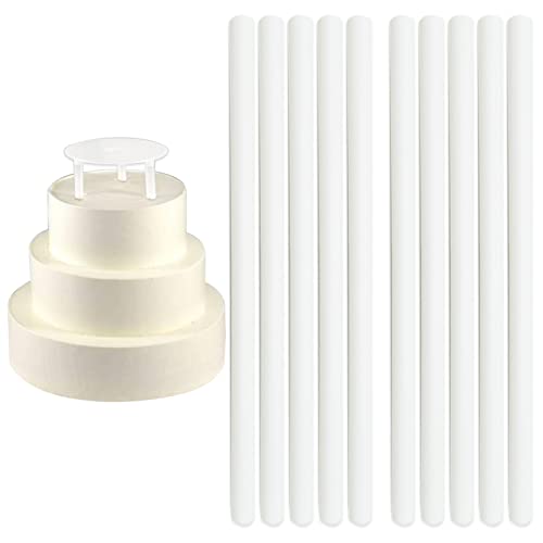 REBECASKYENS Lot de 12 supports à gâteau réutilisables de 30 cm à deux étages pour gâteau à...