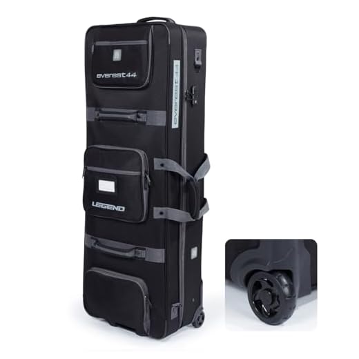 LEGEND Everest Hybrid Roller Lockable Compound Bow Case - Metal Structure, Foam Padding, Tricot Lining, Fastening Straps, Cam Protector, Front Pockets, Removable Wheels - Airline-Endorsed Archery Case