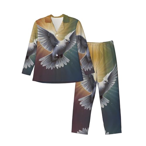 Pyjama 2 pièces Dove of Peace pour des nuits douces en ensemble pantalon noir