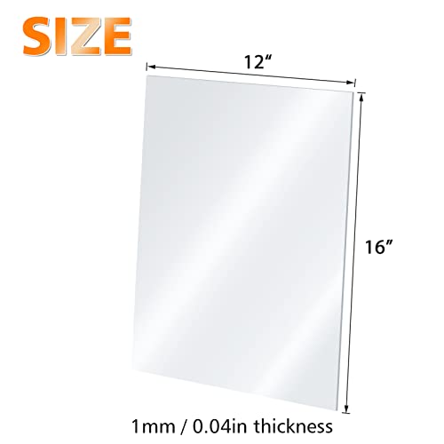 Egofine EASHEETS12X164 Plexiglass Sheets Acrylic Sheets 4 Pack Of 12X16’’ 0.04 Thick Clear Plastic Cast Transparent Plexi Glass For Crafting Projects, Replacement Picture Frame Glass, Diy Display, Easy To Cut thumb #1
