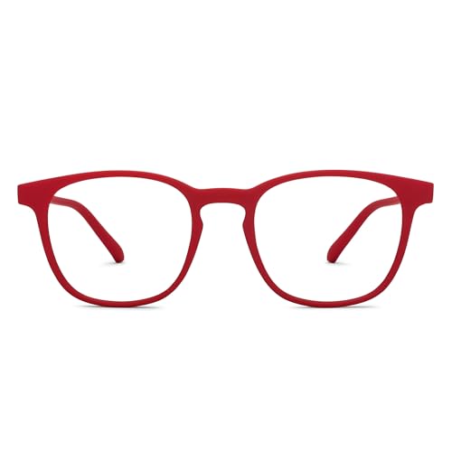 Image of HUSTLR Lenskart | Zero Power Bluecut & Antiglare Computer Eyeglasses | Full Rim Square Shape | As Seen On Shark Tank | For Men & Women | Medium | LB E14058-W