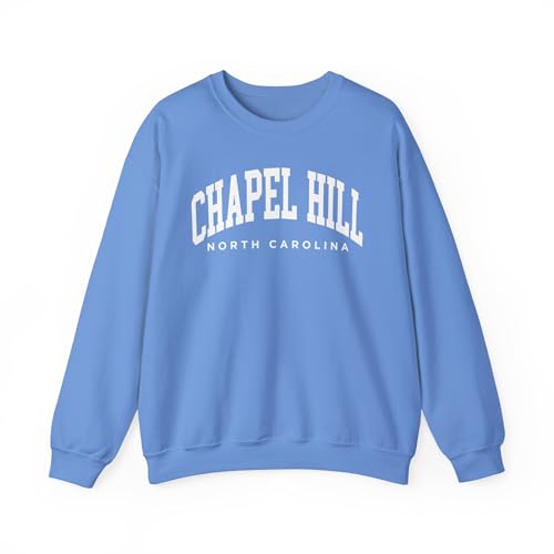 CUSTOMI Chapel Hill North Carolina Adult Unisex Crewneck Sweatshirt Carolina Blue L