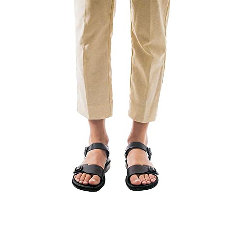 The Original - Leather Adjustable Strap Sandal - Black #TOP3