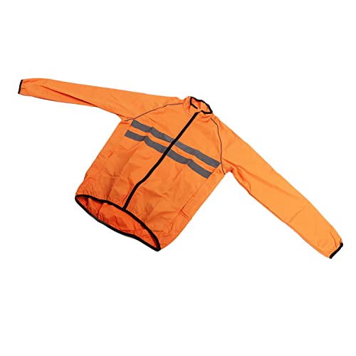 Chaqueta reflectante de poliéster para ciclismo naranja miniatura 5