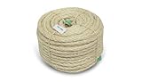 Sisalana Premium Brazilian Sisal Rope, Natural Fiber 100% Sisal, Ultra Durable, Chemical-Free, Ideal for DIY, Cats, Scratching Post Replacement, Home Decor, Garden, Crafting (3/8” 100 ft / 9.5mm 30m)