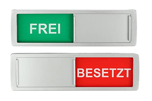 Promessa-Design FREI - BESETZT Schild XL Schilder mit Schieber Schiebeschilder Klebeschild 17,5 x 5 0,7 cm Montage: 3M Klebefläche Text Arial.