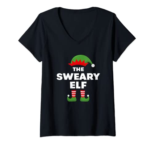 Womens The Sweary Elf V-Neck T-Shirt