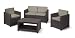 Produktbild "Allibert by Keter" Gartenlounge Set Monaco Set, braun/taupe, 4tlg., inkl. Sitz- und Rückenkissen, Kunststoff, flache Rattanoptik