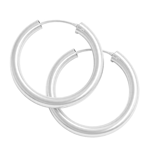 Aros plata mujer gruesos   Pendientes mujer plata de ley 925 que se envían en una cajita ideal para regalo   Pendientes aro plata mujer de 3mm de ancho (23mm)