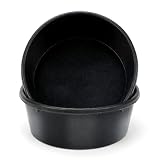 GINDOOR 2Pcs Rubber Feed Pan, 1 Gallon Horse Feed Bucket Utility Feed Bucket, 10.6 x 4.1Inches Rubber Bowl...