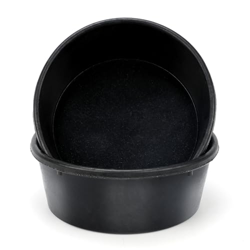 GINDOOR 2Pcs Rubber Feed Pan 1 Gallon Horse Feed Bucket Utility Feed Bucket 10.6 x 4.1Inches Rubber Bowl Chicken Dust Bath Livestock Water Bowl for Pig Goat Chicken Dogs Farm Small Animal