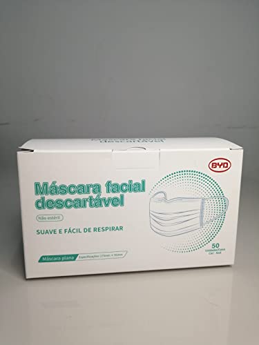 Máscara Facial BYD Descartável Tripla Selada 50 unidades