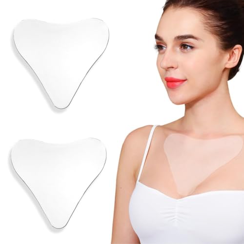 2 pcs almohadillas de silicona para el pecho, parches antiarrugas escote, parches reutilizables, antiarrugas, suavizan la piel, para mujeres y niñas