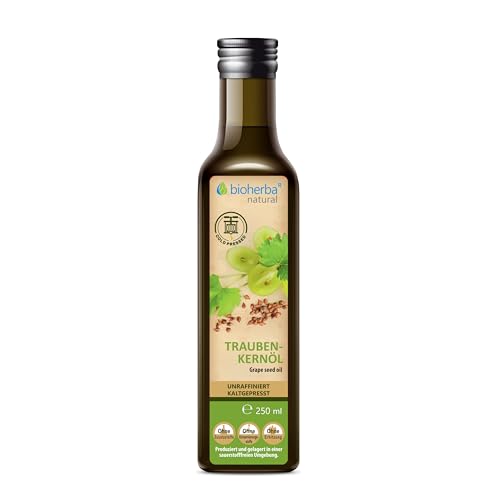 Traubenkernöl 250 ml – Kaltgepresstes natürliches Öl aus Traubenkernen | Vielseitig für...