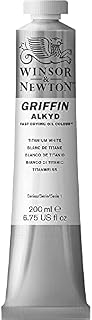 Winsor & Newton Griffin Alkyd Oil Paint, Fast Drying, Titanium White, 200ml Tube