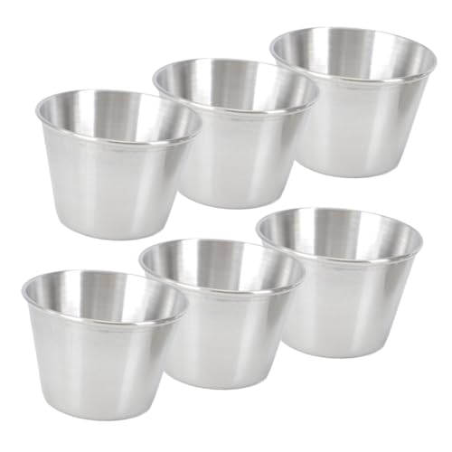 ABOOFAN 6pcs Stainless Steel Sauce Containers Condiment Cups for Dipping Sauces for Restaurants Parties and Home Use Multi Functional Bowls and Snacks