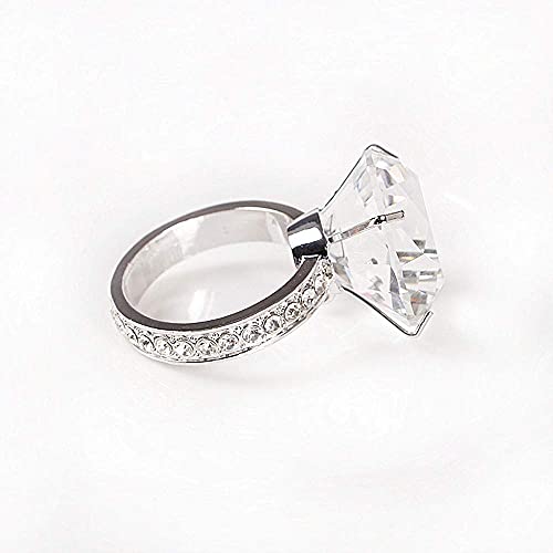 LABJULY Diamond Napkin Rings Set of 10 Sliver Crystal Rhinestone Wedding Napkin Holder Holiday Dinner Decoration Bling Banquet Table Linen Accessory (Ring A Silver, 10)