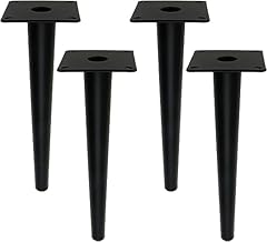 Cartvilla Set of 04 Round Inclined Sleek Tapered Chair Legs Sofa Table Legs Furniture Legs Tool_ Inclined, with Mounting Screws (8 Inch)