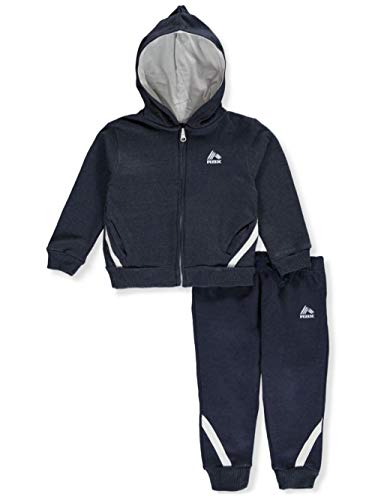 RBX Baby Boys Fleece Zip Hoodie and Pant Set, Navy Blue White, 12M